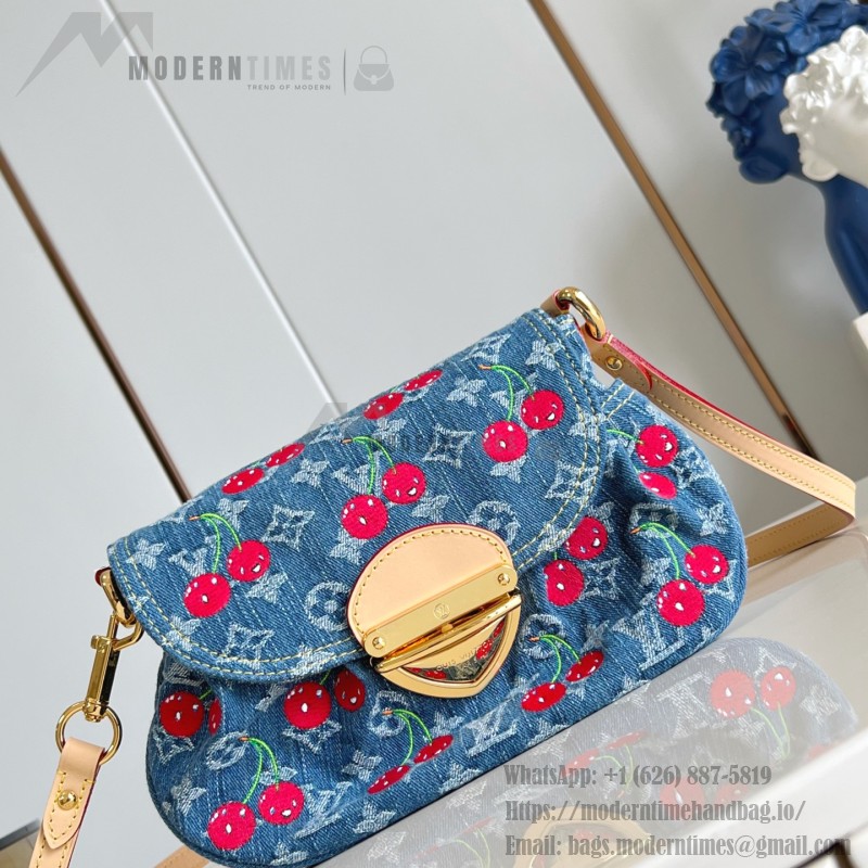 Louis Vuitton x Murakami Sunset Handbag M13680 Cherry Monogram Denim