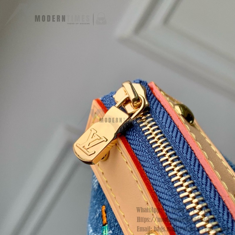 Louis Vuitton x Murakami Pochette Accessoires M13994 Cherry Monogram Denim