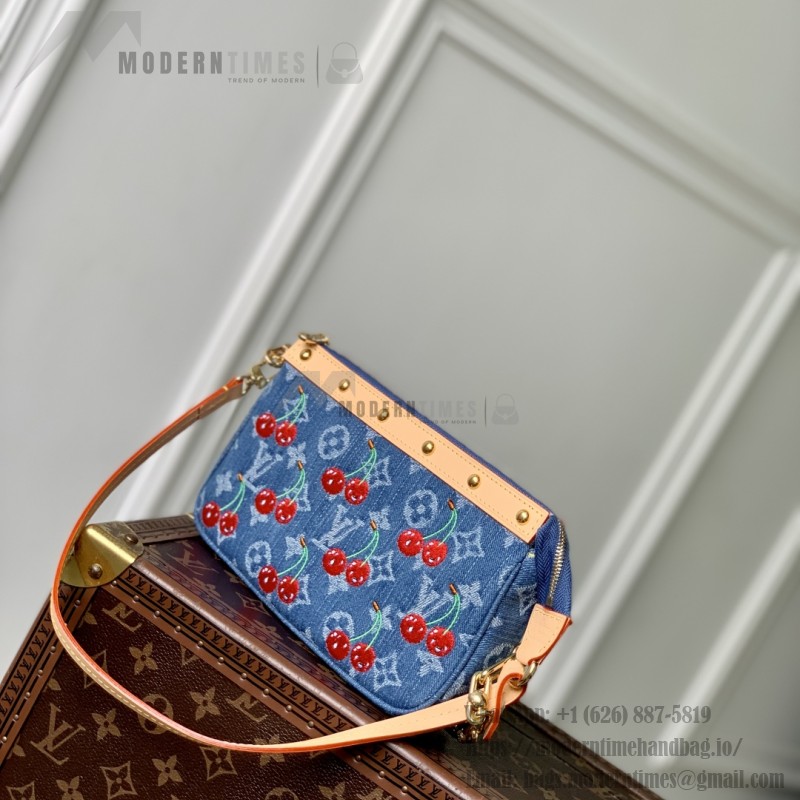 Louis Vuitton x Murakami Pochette Accessoires M13994 Cherry Monogram Denim
