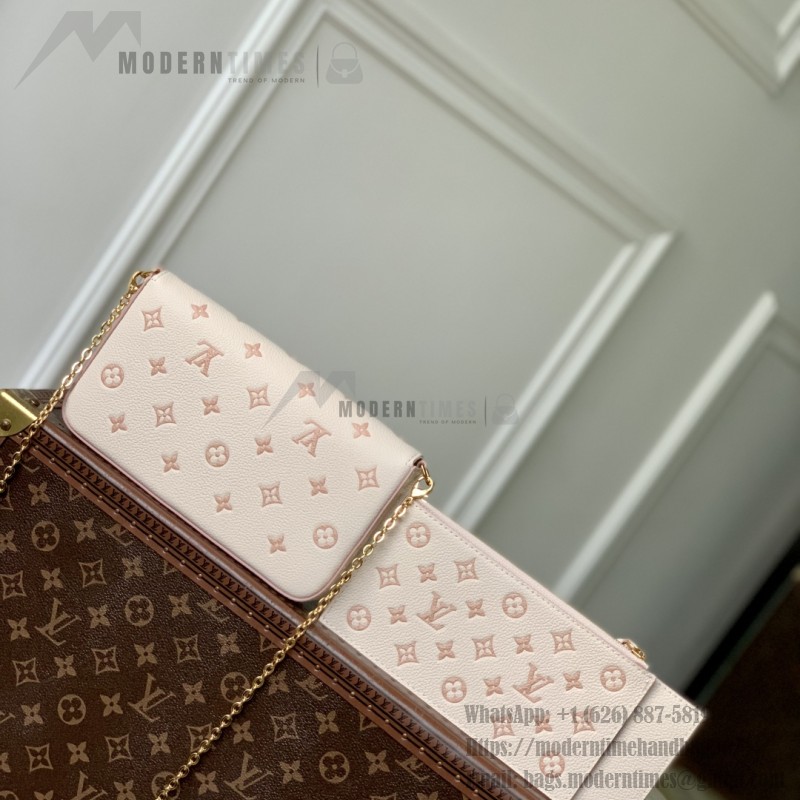 Louis Vuitton Pochette Félicie Chain Bag M14968 Two-Tone Monogram Leather