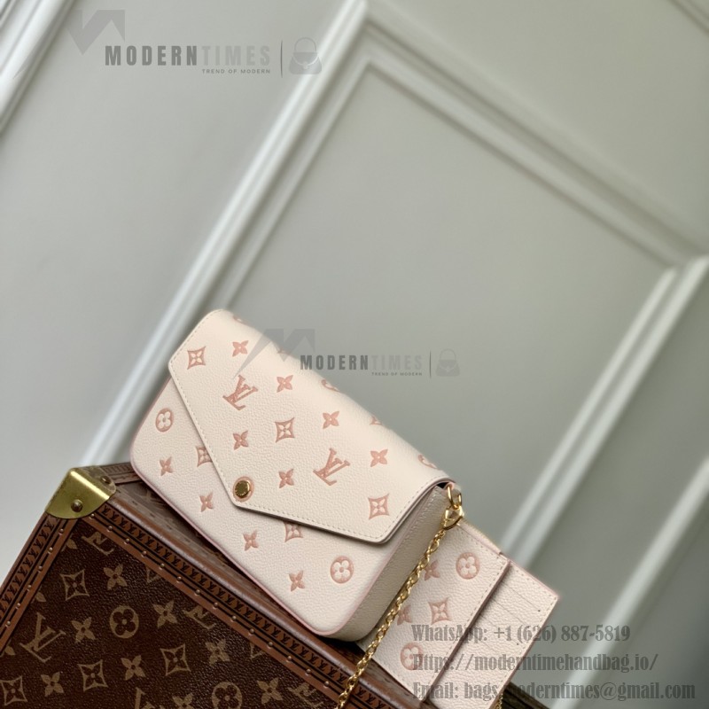 Louis Vuitton Pochette Félicie Chain Bag M14968 Two-Tone Monogram Leather