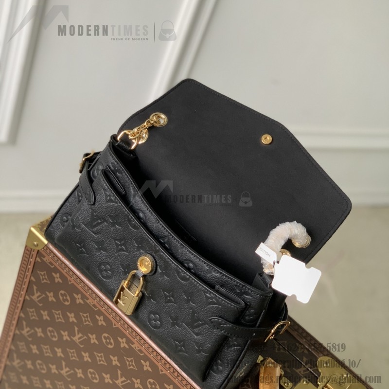 Louis Vuitton Anytime Flap Bag M14973 Beige / M14604 Black Monogram Empreinte Leather