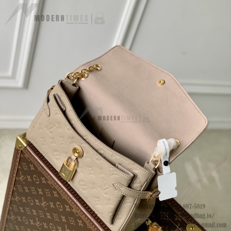 Louis Vuitton Anytime Flap Bag M14973 Beige / M14604 Black Monogram Empreinte Leather