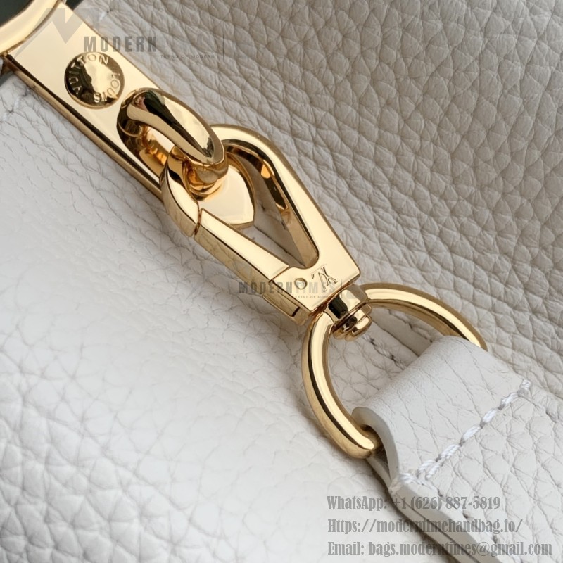 Louis Vuitton Capucines M25087 White Taurillon Leather Handbag Mini Small Medium