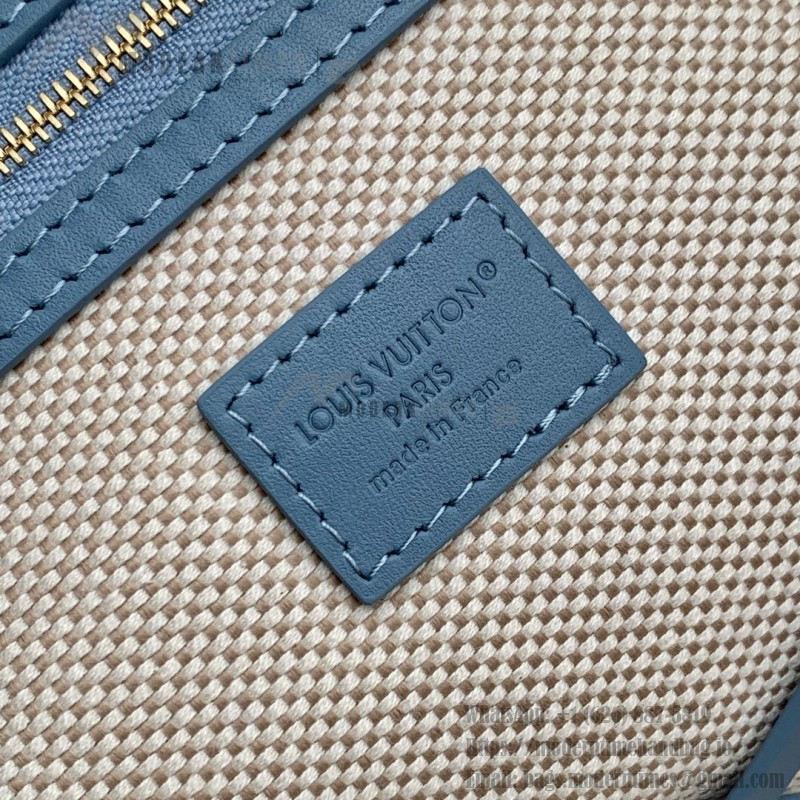 Louis Vuitton Nevereverfull Tote Bag N00198 in Damier Denim 3D Cotton Canvas with Leather Trims