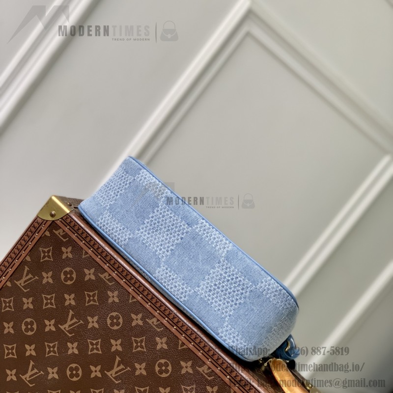 Louis Vuitton Pochette Accessoire XL N00204 Damier Denim 3D Cotton Canvas