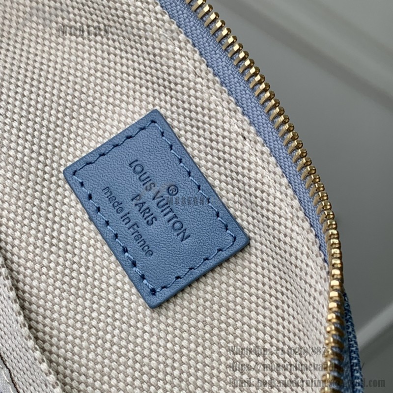 Louis Vuitton Pochette Accessoire XL N00204 Damier Denim 3D Cotton Canvas