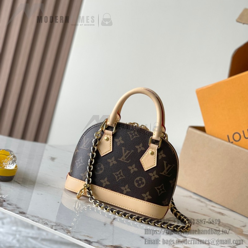 Louis Vuitton Alma Mini Handbag M25529 Monogram / M14933 Ivory White – Premium MB163c Chip