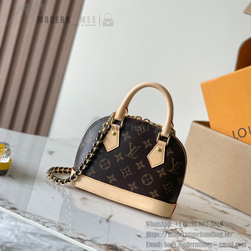 Louis Vuitton Alma Mini Handbag M25529 Monogram / M14933 Ivory White – Premium MB163c Chip
