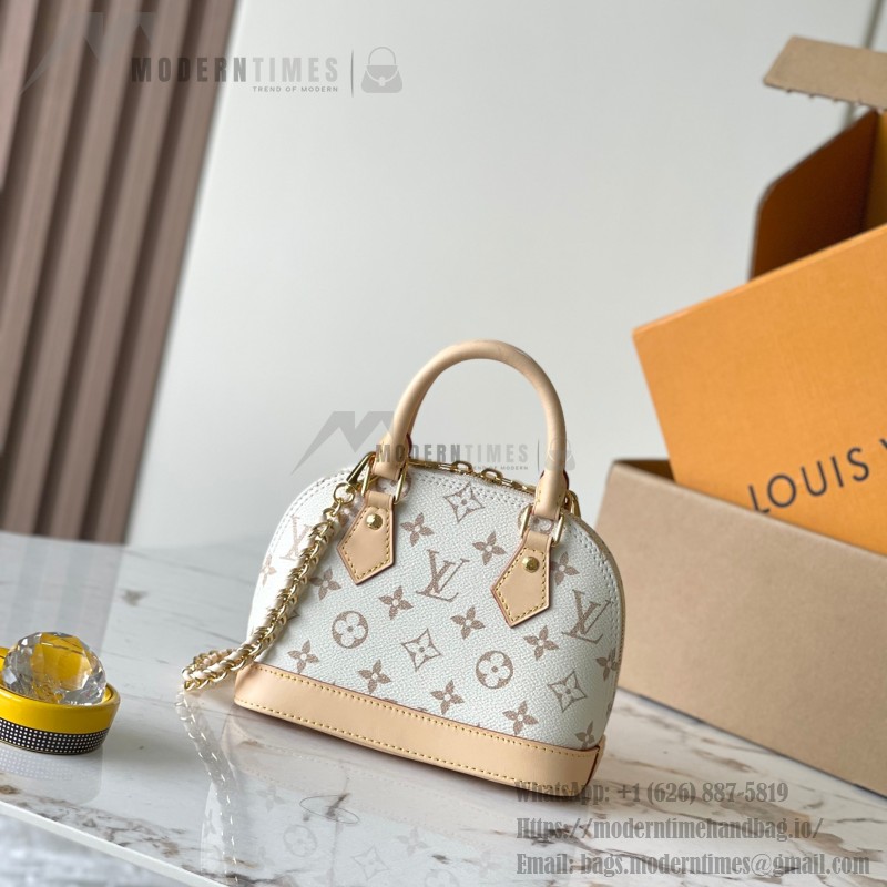Louis Vuitton Alma Mini Handbag M25529 Monogram / M14933 Ivory White – Premium MB163c Chip