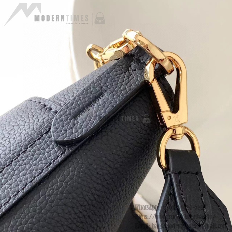 Louis Vuitton Lock and Walk Bucket Bag M24006/M24165 white black brown calfskin leather LV turn-lock gold chain