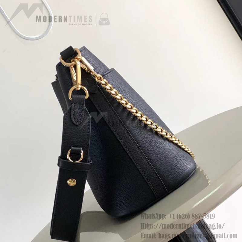Louis Vuitton Lock and Walk Bucket Bag M24006/M24165 white black brown calfskin leather LV turn-lock gold chain