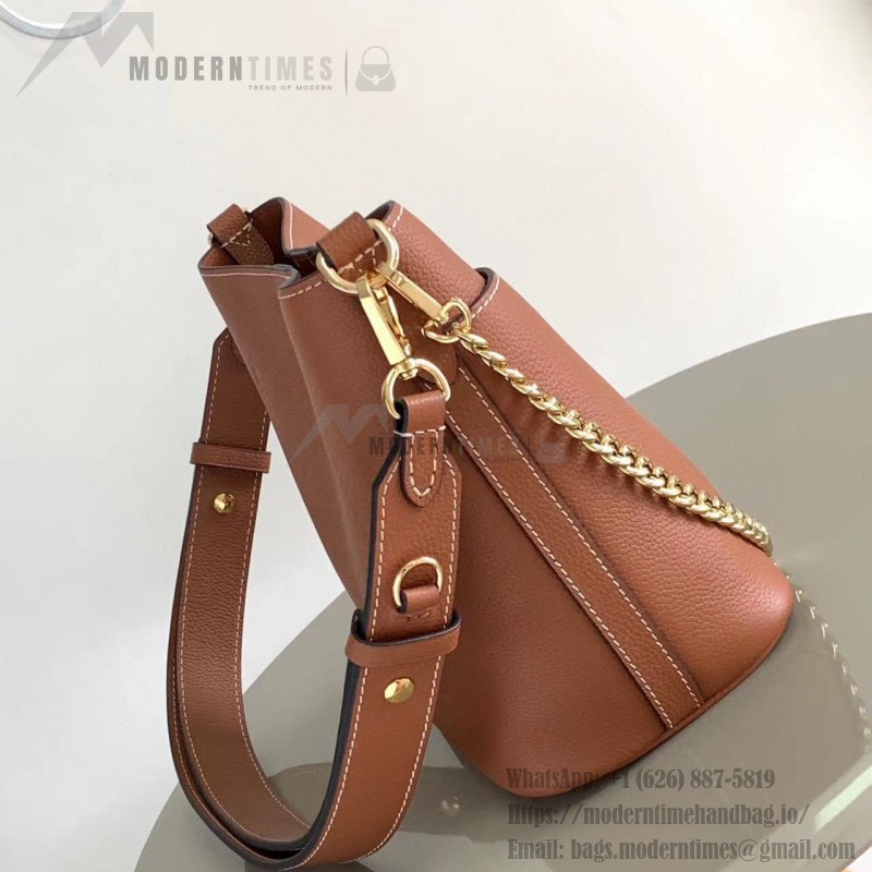 Louis Vuitton Lock and Walk Bucket Bag M24006/M24165 white black brown calfskin leather LV turn-lock gold chain