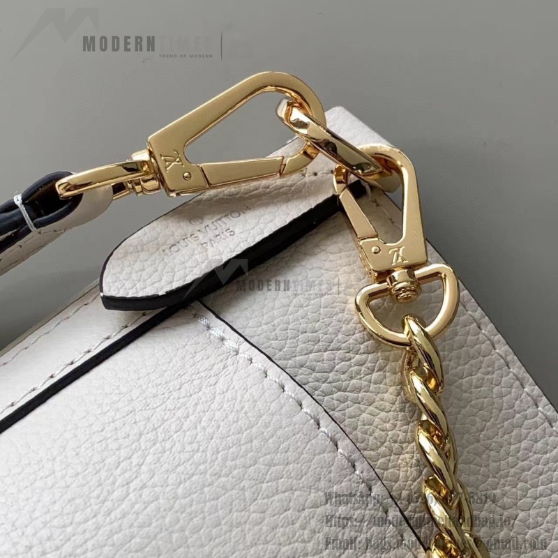 Louis Vuitton Lock and Walk Bucket Bag M24006/M24165 white black brown calfskin leather LV turn-lock gold chain