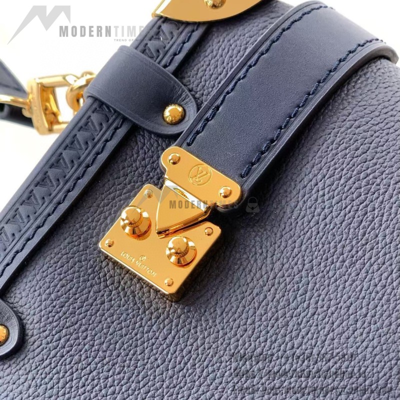 Louis Vuitton Side Trunk Medium Handbag M25160 in Navy Blue Leather
