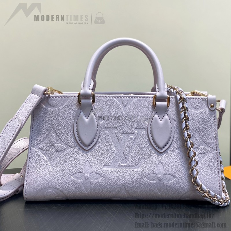 Louis Vuitton OnTheGo East West Purple Monogram Empreinte Leather Chain Bag M23640