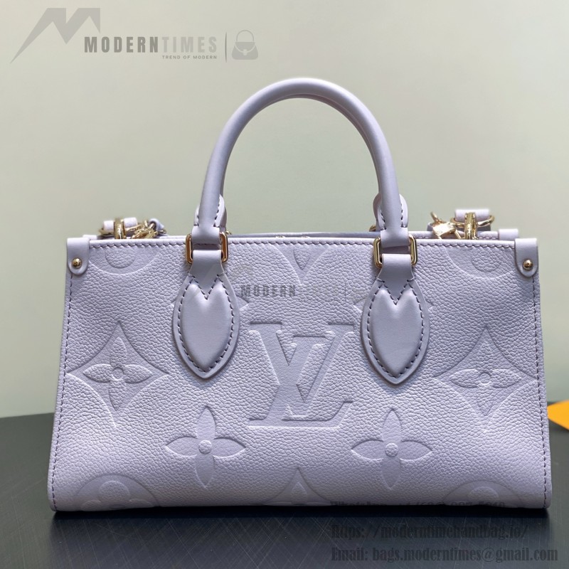 Louis Vuitton OnTheGo East West Purple Monogram Empreinte Leather Chain Bag M23640