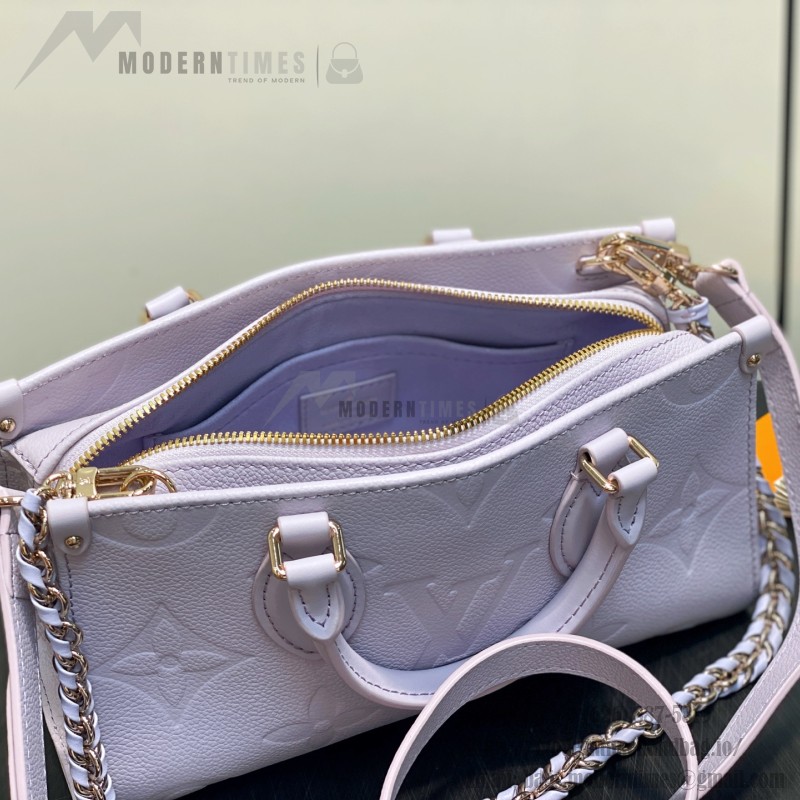 Louis Vuitton OnTheGo East West Purple Monogram Empreinte Leather Chain Bag M23640