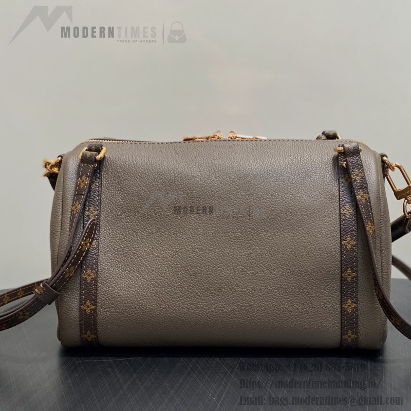 Louis Vuitton Express Small Handbag M26039 Black and M26360 Elephant Grey Leather Pillow Bag
