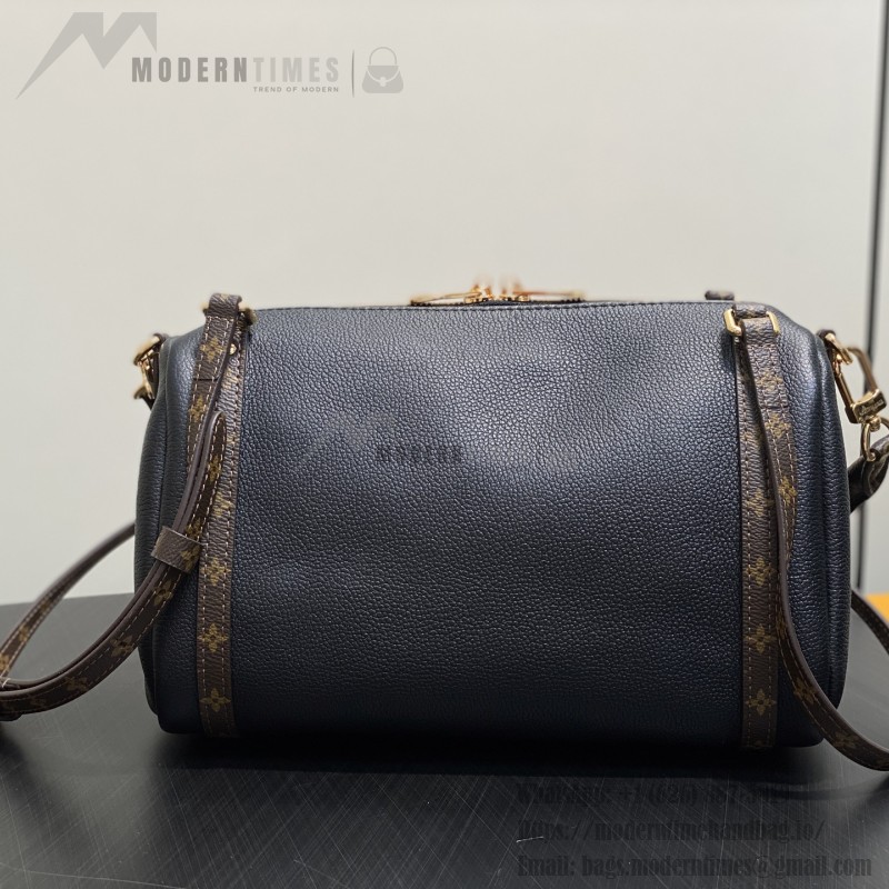 Louis Vuitton Express Small Handbag M26039 Black and M26360 Elephant Grey Leather Pillow Bag