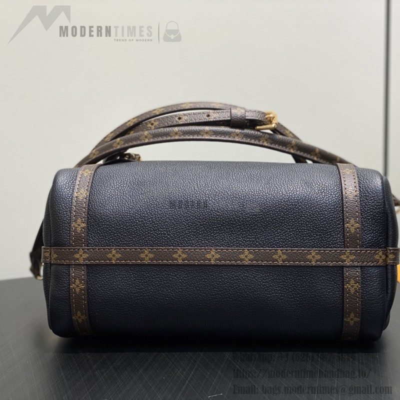 Louis Vuitton Express Small Handbag M26039 Black and M26360 Elephant Grey Leather Pillow Bag