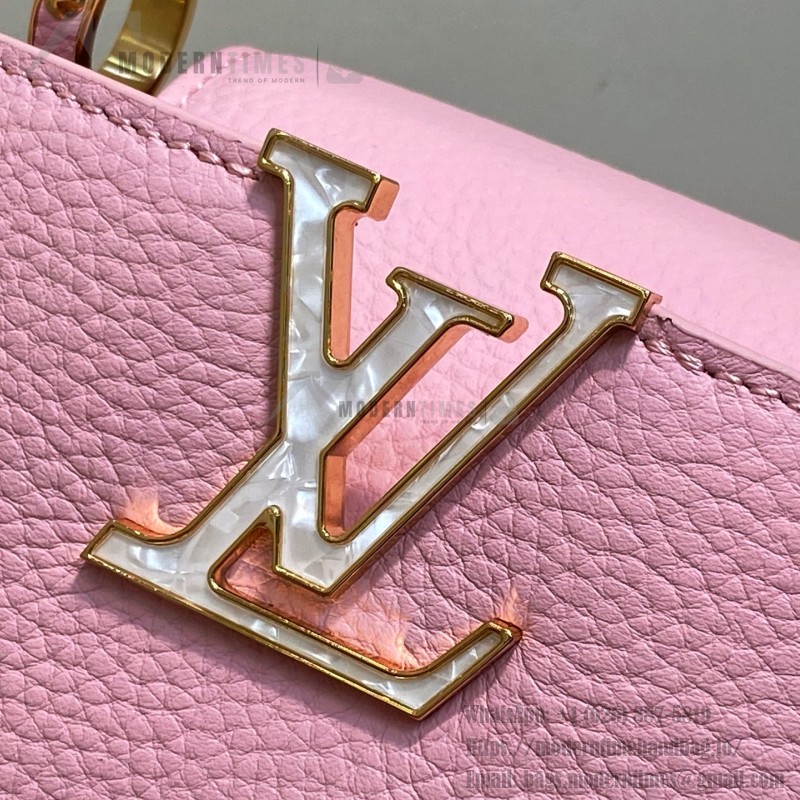 Louis Vuitton Capucines BB M14970 Black / Pink Chain Leather