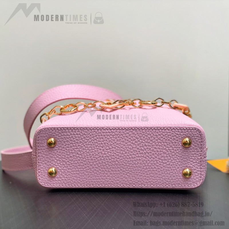 Louis Vuitton Capucines BB M14970 Black / Pink Chain Leather
