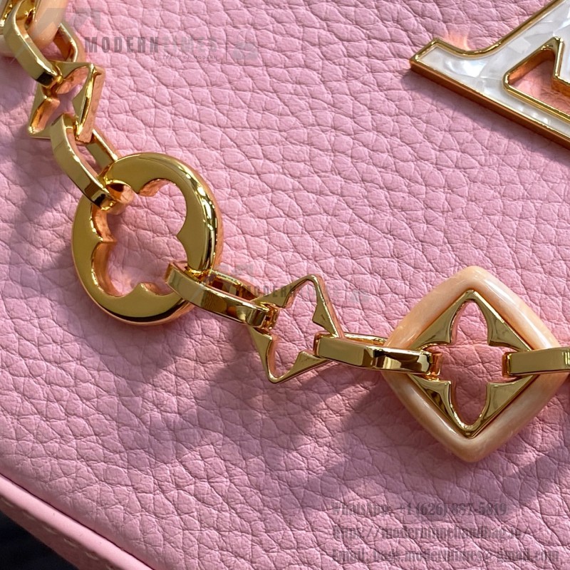 Louis Vuitton Capucines BB M14970 Black / Pink Chain Leather