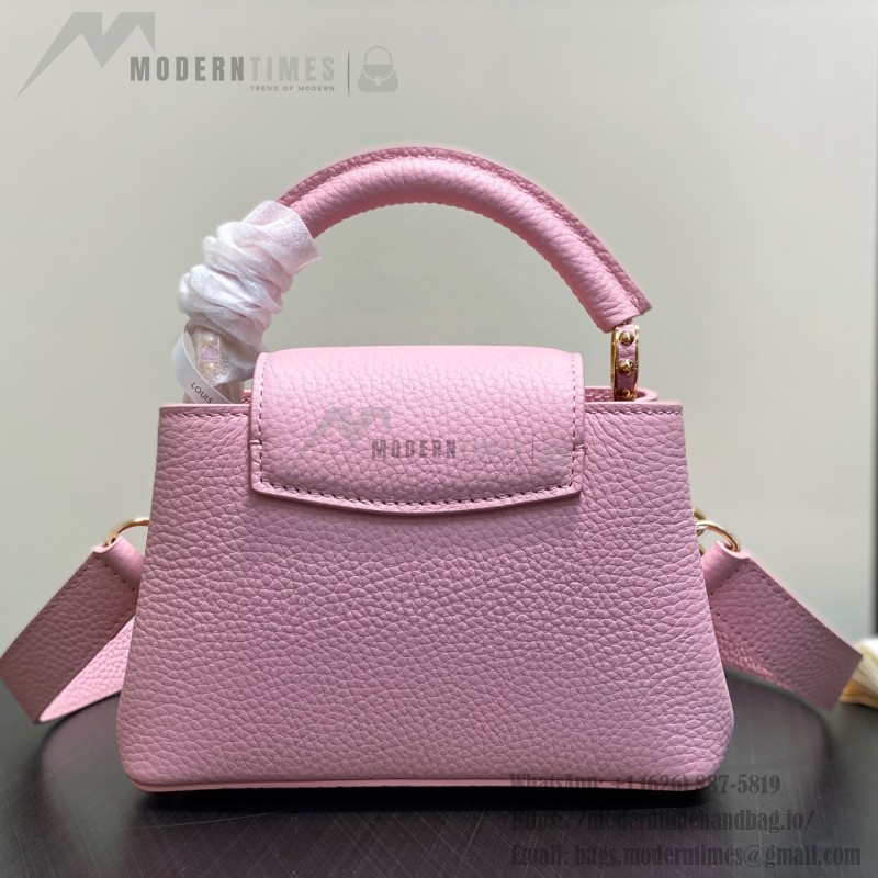 Louis Vuitton Capucines BB M14970 Black / Pink Chain Leather