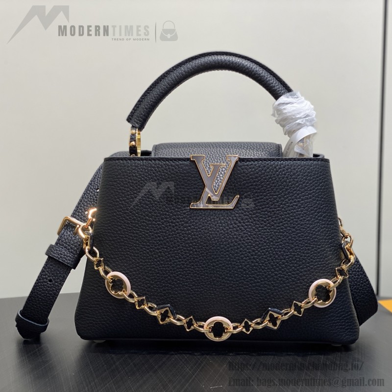 Louis Vuitton Capucines BB M14970 Black / Pink Chain Leather