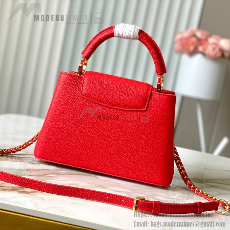 Louis Vuitton Capucines M13250 Red Cherry Patchwork Gold Chain Handbag