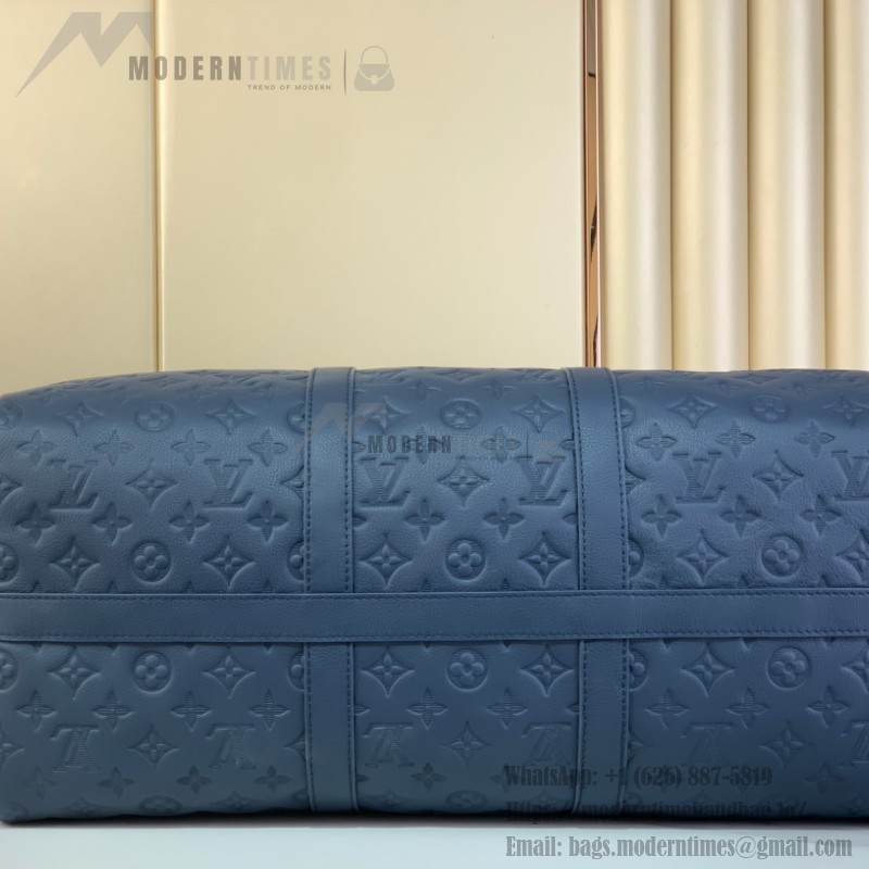 Louis Vuitton Keepall Bandoulière 50 M14840 Striped Monogram Shadow Leather