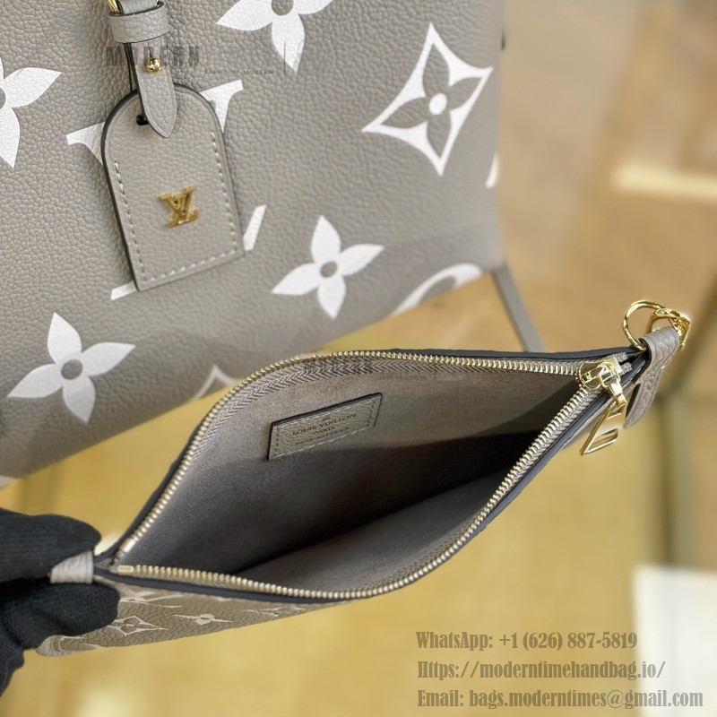 Louis Vuitton Carryall Small Handbag M47180 Gray Premium Leather