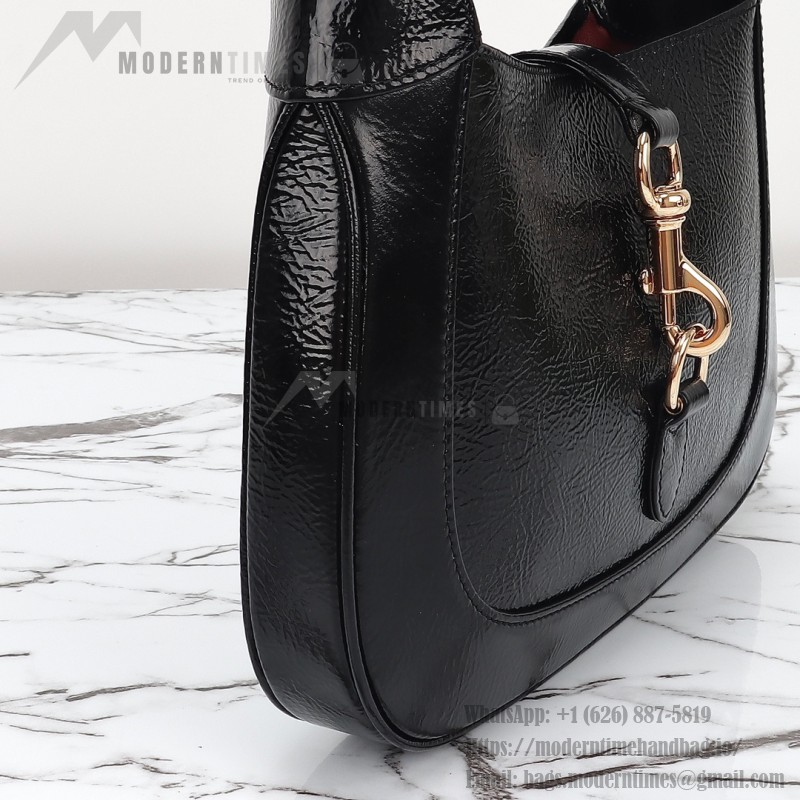 Gucci 782849 Patent Leather Shoulder Bag – Black, Burgundy, Light Green