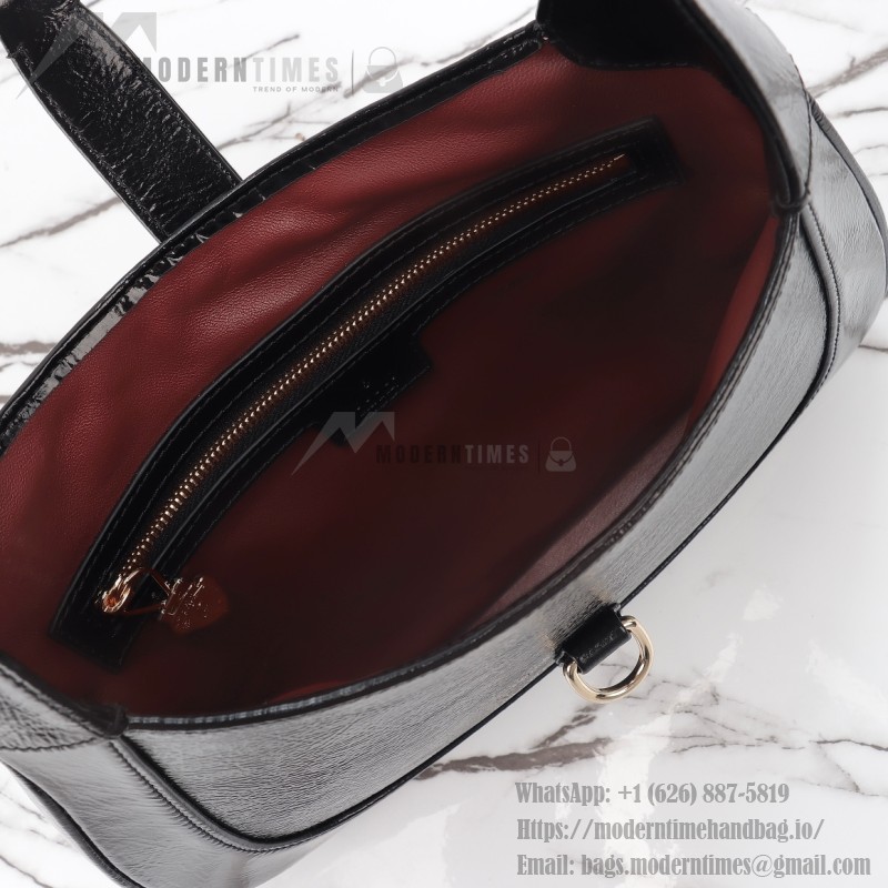 Gucci 782849 Patent Leather Shoulder Bag – Black, Burgundy, Light Green