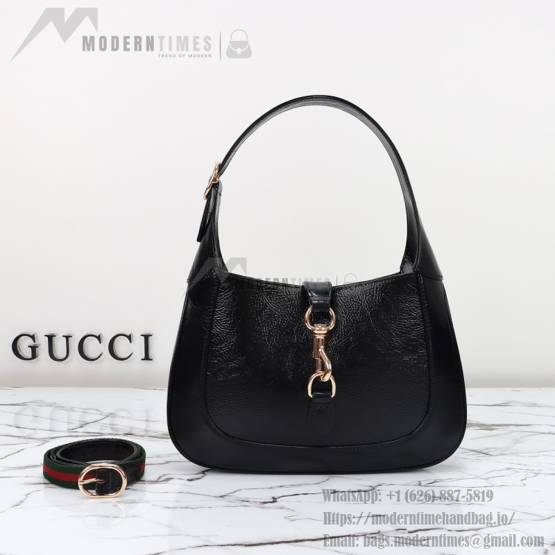 Gucci 782849 Patent Leather Shoulder Bag – Black, Burgundy, Light Green
