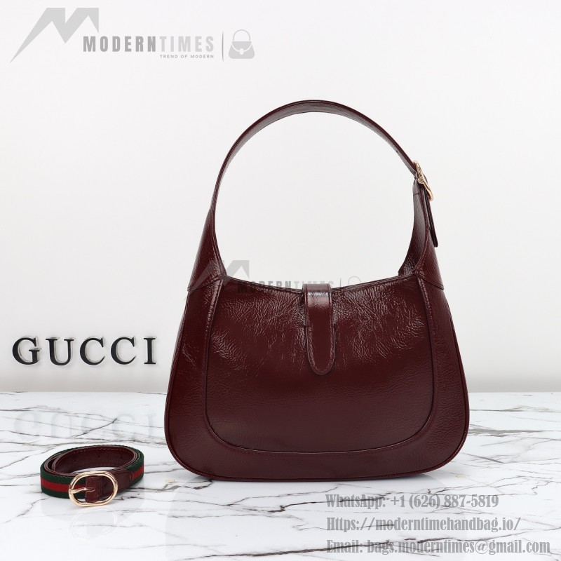 Gucci 782849 Patent Leather Shoulder Bag – Black, Burgundy, Light Green