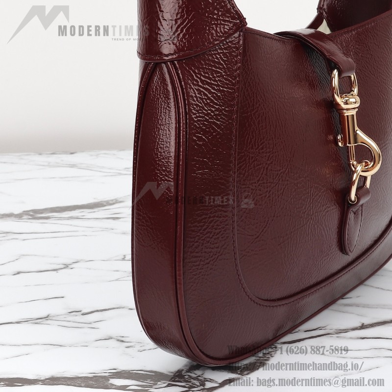 Gucci 782849 Patent Leather Shoulder Bag – Black, Burgundy, Light Green