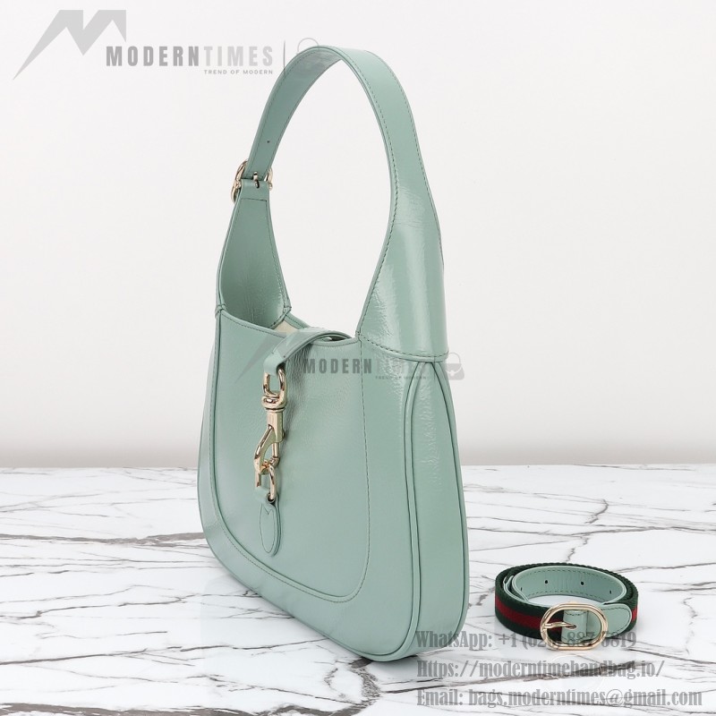 Gucci 782849 Patent Leather Shoulder Bag – Black, Burgundy, Light Green
