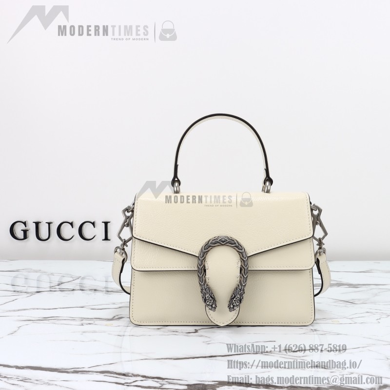 Gucci 799599 Patent Leather Shoulder Bag in Black and Off-White