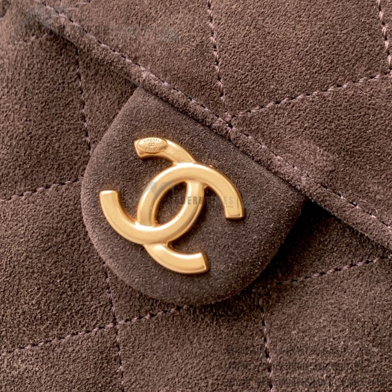 Chanel 25K Drawstring Bucket Bag AS5311 Brown Blue Green Suede