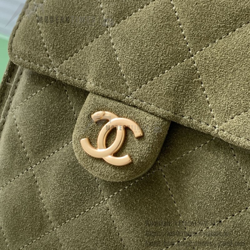 Chanel 25K Drawstring Bucket Bag AS5311 Brown Blue Green Suede