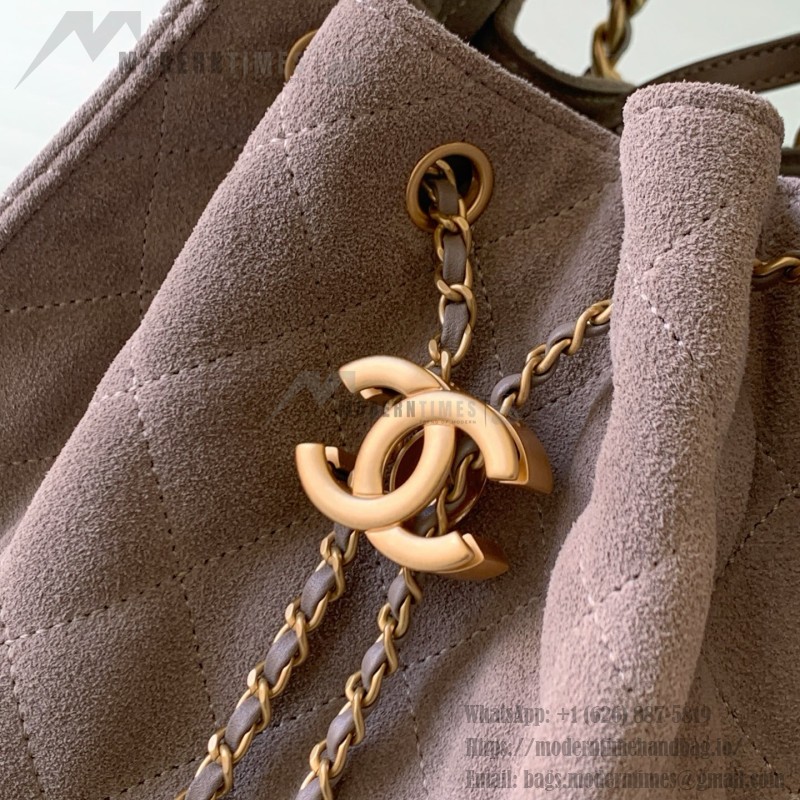 Chanel 25K Drawstring Bucket Bag AS5311 Brown Blue Green Suede