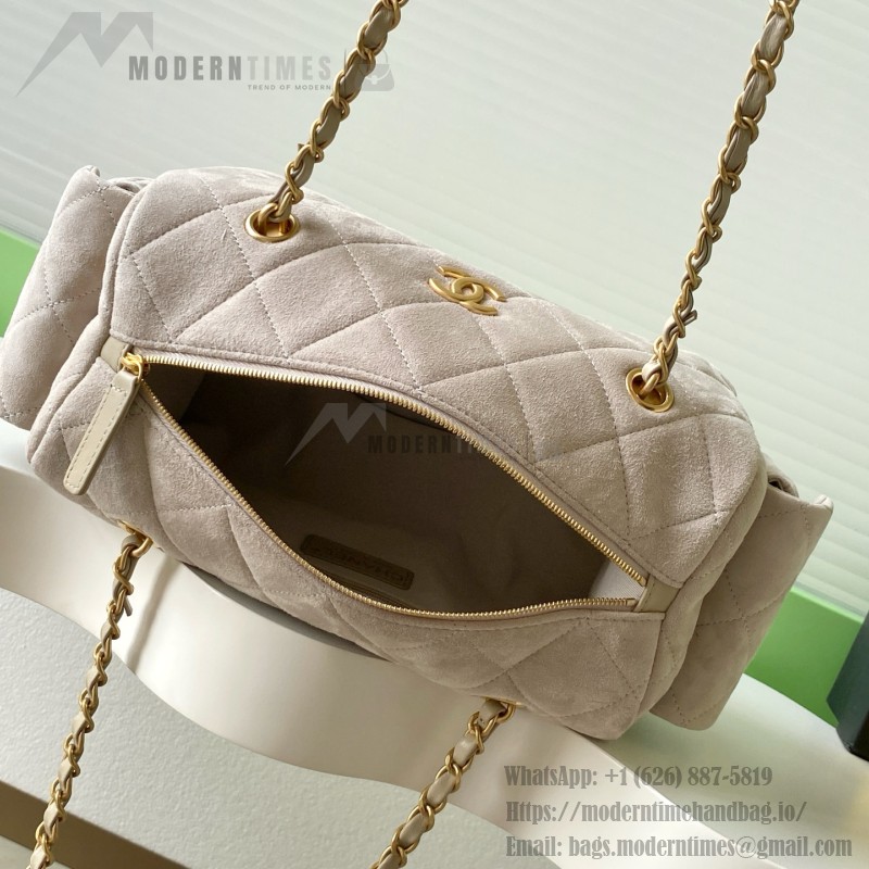 Chanel 25K Bowling Bag AS5791 in Black, Red, Beige, and Silver