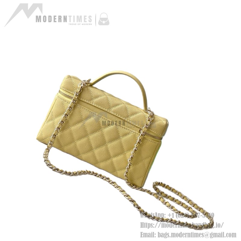 Chanel 25BLP Handle Box Bag Caviar Calfskin Black Gold Hardware