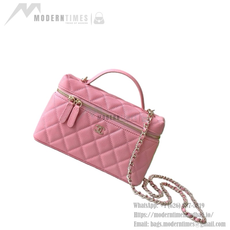 Chanel 25BLP Handle Box Bag Caviar Calfskin Black Gold Hardware