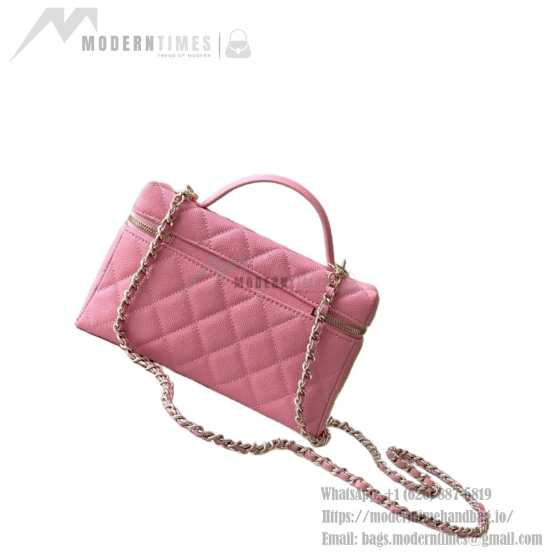 Chanel 25BLP Handle Box Bag Caviar Calfskin Black Gold Hardware