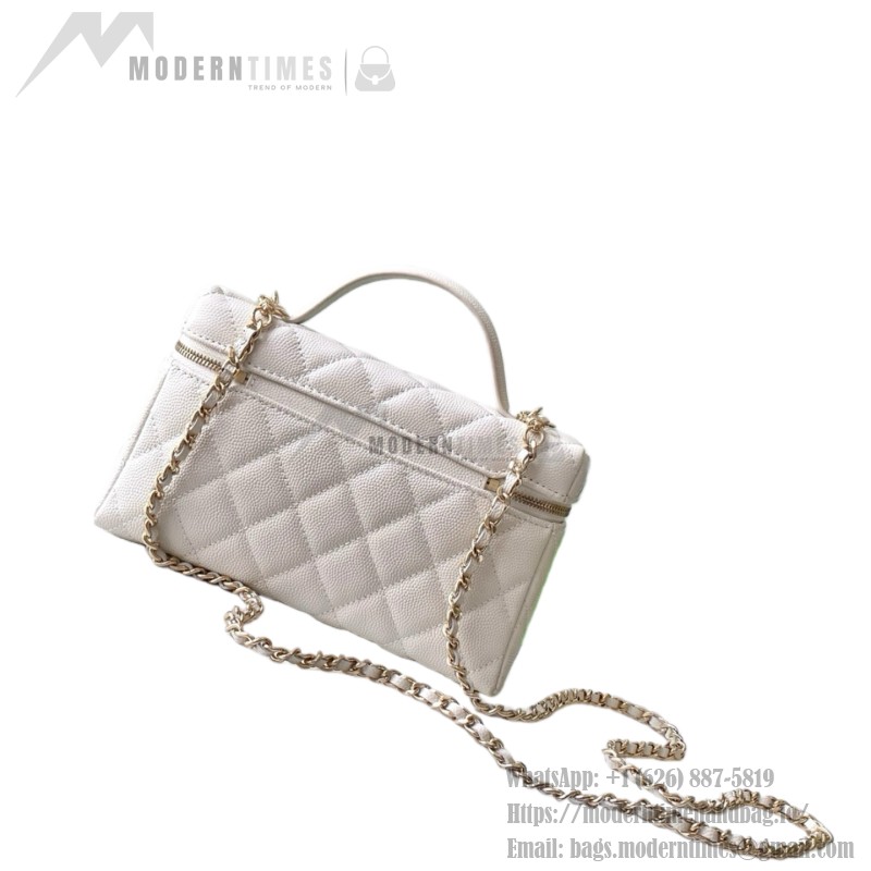 Chanel 25BLP Handle Box Bag Caviar Calfskin Black Gold Hardware