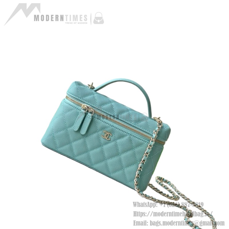 Chanel 25BLP Handle Box Bag Caviar Calfskin Black Gold Hardware