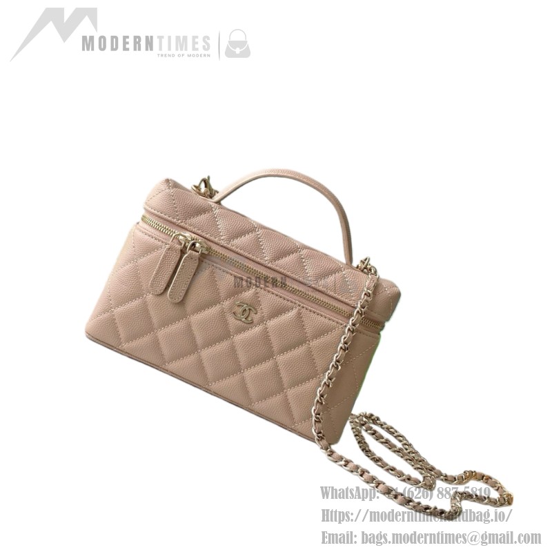 Chanel 25BLP Handle Box Bag Caviar Calfskin Black Gold Hardware